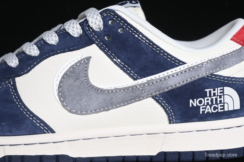 Nike SB Dunk Low The North Face Collaboration - Light Blue Grey Check Anniversary High-End Custom Low-Top Casual Skate Shoes - YX5066-251