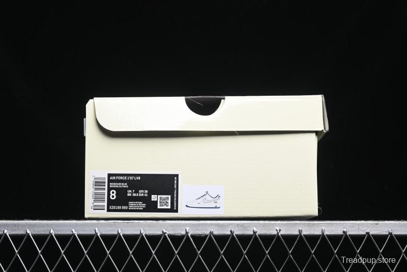 Nike Air Force 1 '07 Low Supreme Collaboration - Light Blue Shadow Swoosh Casual Sneakers - XZ6188-989