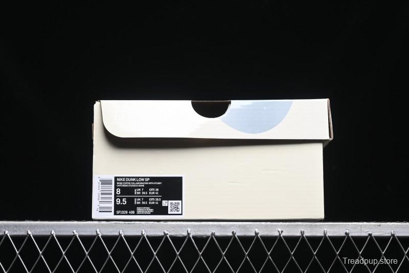 Nike SB Dunk Low Stussy Collaboration - Beige Brown Swoosh Anniversary High-End Custom Low-Top Casual Skate Shoes - SF1029-408