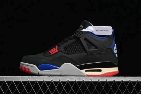 Nike Air Jordan 4 Retro Sneakers in Black, Blue and Neutral Grey - FV5029-003