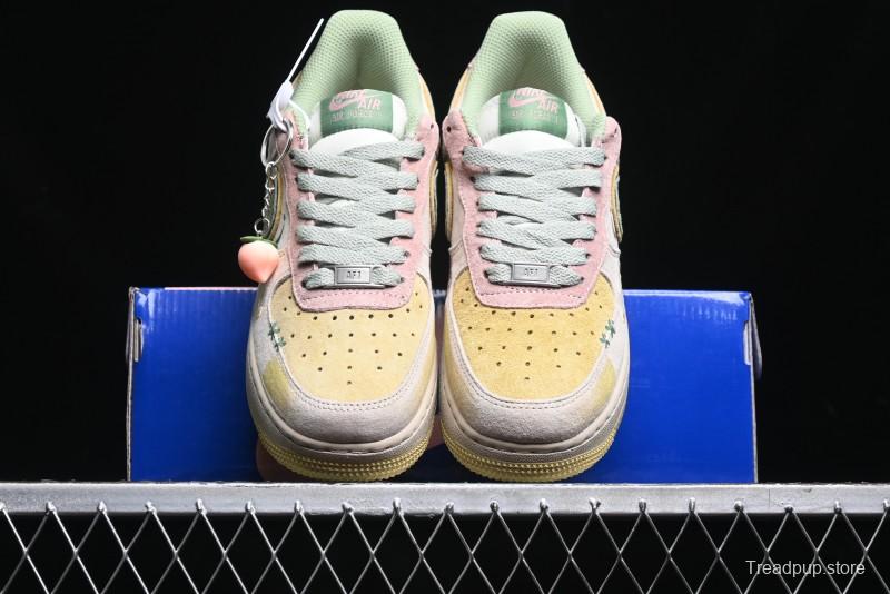 Nike Air Force 1 '07 Low Peach Trees Christmas Eve Limited Custom Casual Sneakers - CD1212-777