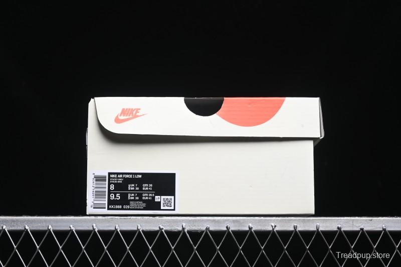 Nike Air Force 1 '07 Low Chrome Hearts Collaboration - Moss Green White Low-Top Casual Sneakers - KK1988-029