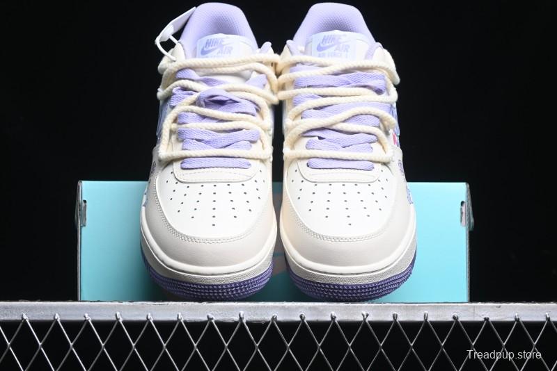 Nike Air Force 1 Low Kuromi Casual Sneakers with Lace-Up Design - BD7701-220