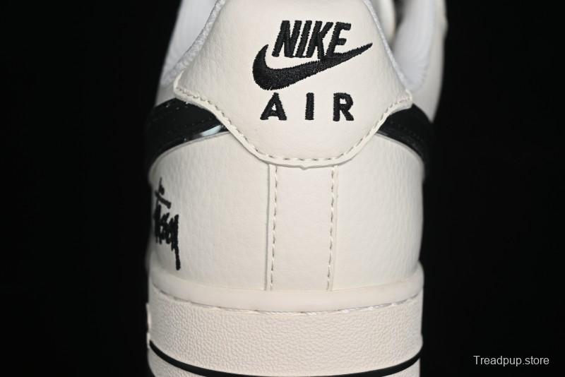 Nike Air Force 1 '07 Low Stussy Collaboration - Black Sail Metallic Silver - XZ3328-506