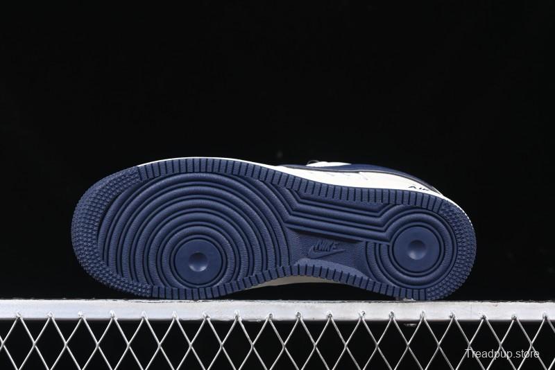 Nike Air Force 1 '07 Low Stussy Collaboration - Navy Blue & Off-White Low-Top Casual Sneakers - XZ3328-568