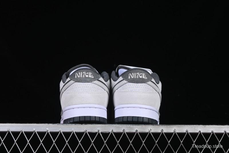 Nike Dunk Low 85 Double Swoosh White Grey SB Low Top Casual Skate Shoes - HV1800-101