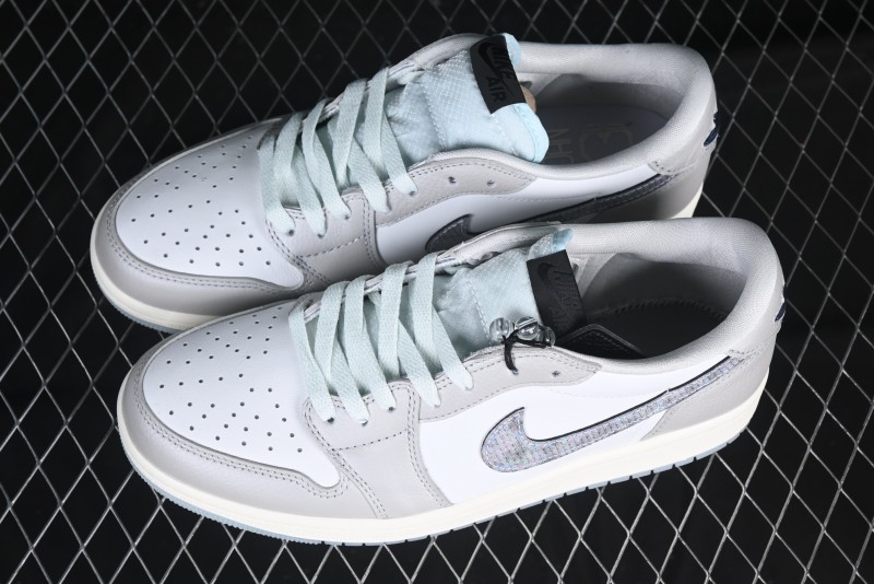 Nike Air Jordan 1 Low OG CNY AJ1 Snake Year Limited Silver Snake Low-Top Retro Basketball Shoes - HF3144-100