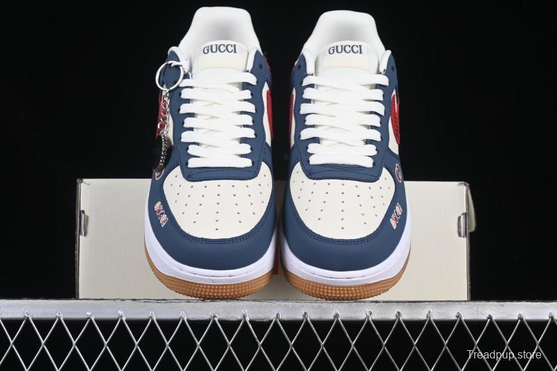 Nike Air Force 1 '07 Low Gucci Collaboration Snake Pattern Red Swoosh Casual Sneakers - DF0188-039