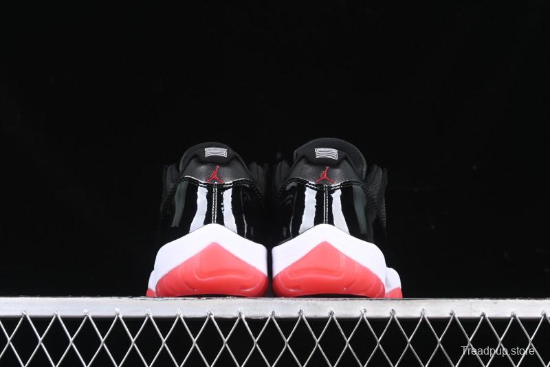 Nike Air Jordan 11 Low Bred Basketball Shoes with Patent Leather and Carbon Fiber - FV5104-006