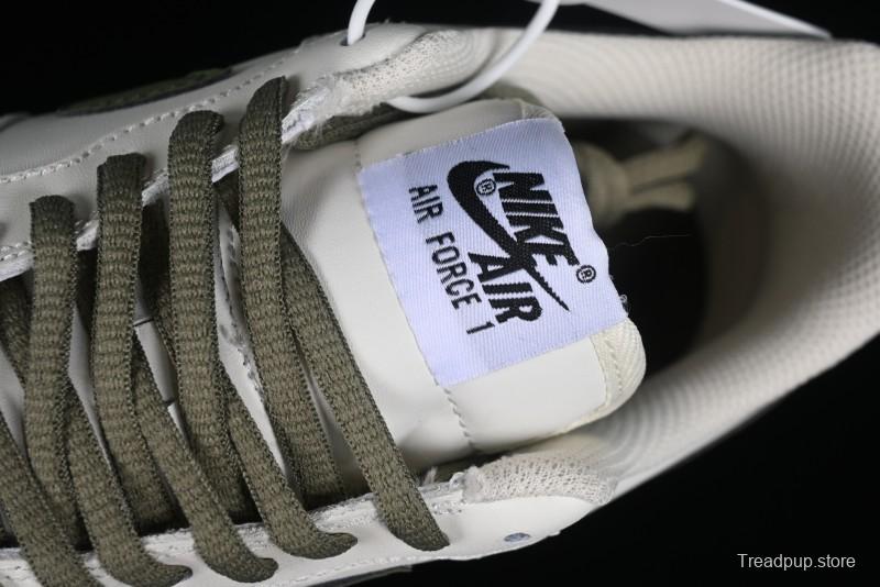 Nike Air Force 1 '07 Low Casual Sneakers in White Green Colorway - CQ5059-110