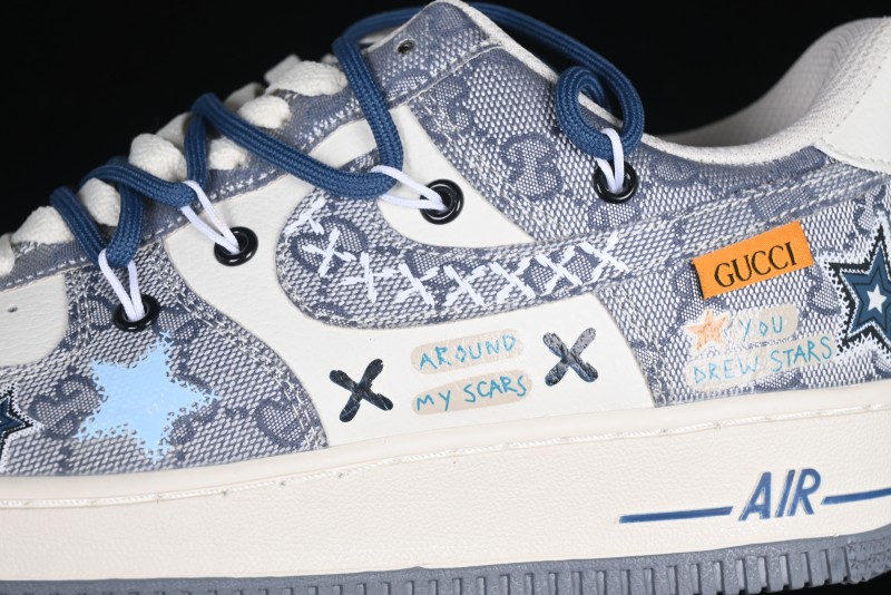 Nike Air Force 1 '07 Low Blue Star Casual Sneakers - BD0077-222