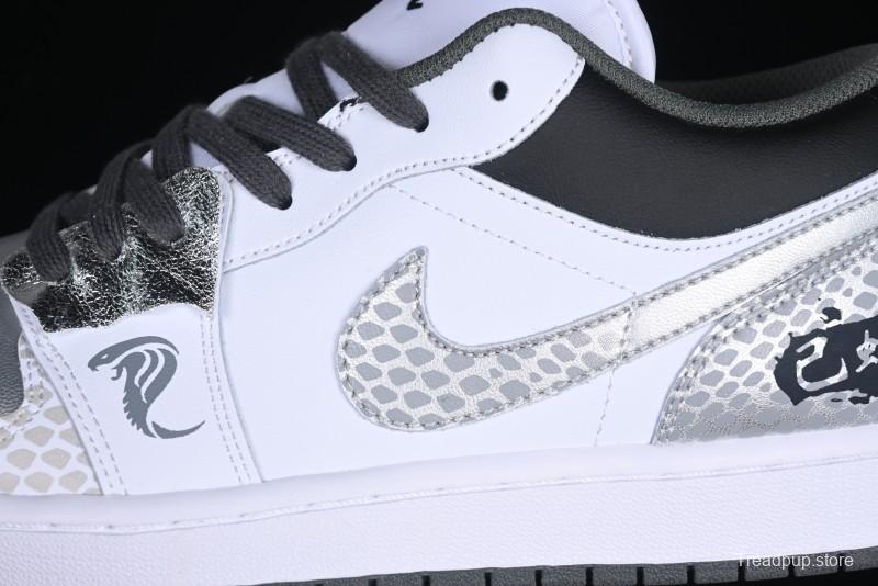 Nike Air Jordan 1 Low AJ1 Snake Year Custom Low-Top Culture Basketball Shoes - 553558-152