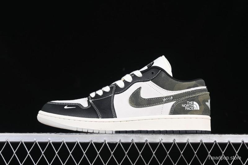 Nike Air Jordan 1 Low AJ1 The North Face Collaboration Dark Camouflage Custom High-End Retro Basketball Shoes - DM9188-013