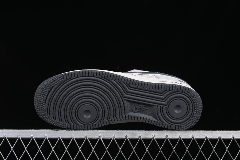 Nike Air Force 1 '07 Low Stussy Collaboration Grey Swoosh Casual Sneakers - XZ6188-911