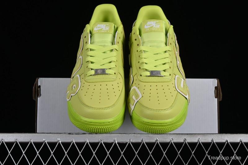 Nike CPFM x Nike Air Force 1 '07 Low Casual Sneakers in Lemon Green with SUNSHINE Design - DC4457-300