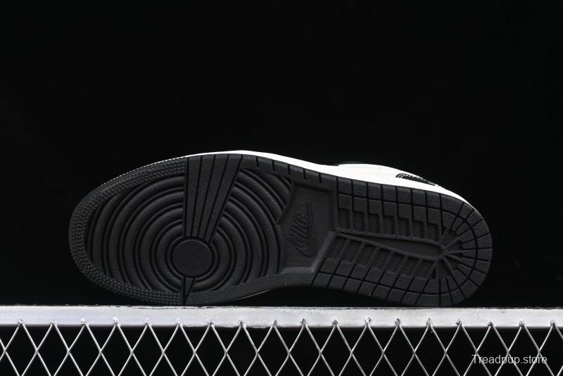 Nike Air Jordan 1 Low AJ1 Stussy White Black Leather Retro Basketball Shoes - XX3318-507