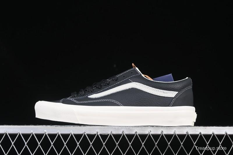 Vans Premium Old Skool 36 Full-Grain Leather Retro Skate Shoes - VN000D57BLK