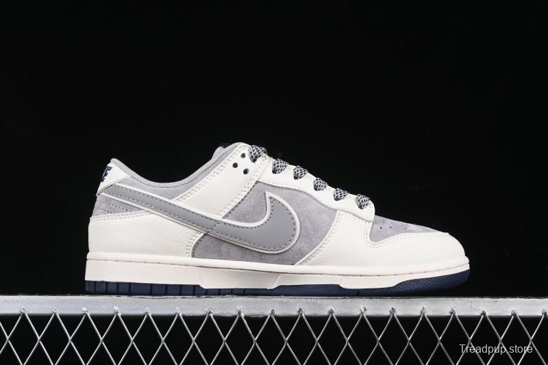 Nike SB Dunk Low Stussy Collaboration Beige Grey Print Grey Swoosh Anniversary Custom Low-Top Casual Skate Shoes - DM6868-009