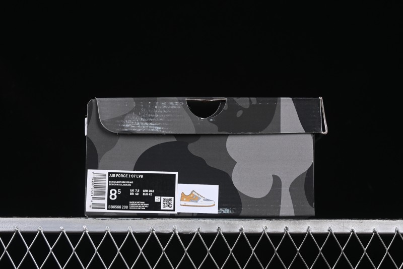 Nike Air Force 1 '07 Low Bape Collaboration Khaki Beige Grey Low-Top Casual Sneakers - BB6566-208