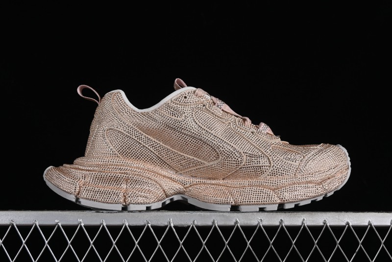 Balenciaga Phantom Sneaker Champagne Gold Full Diamond Trend Running Shoes - W3XL59645
