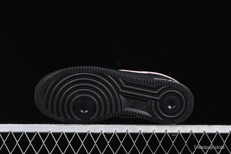Nike Air Force 1 '07 Low Casual Sneakers with Black & Pink Double Swoosh - CW2288-028