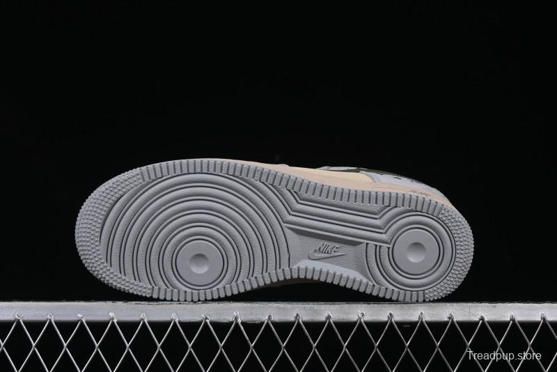 Nike Air Force 1 '07 Low Stussy Collaboration Olive Green Star Low-Top Casual Sneakers - KK1988-034