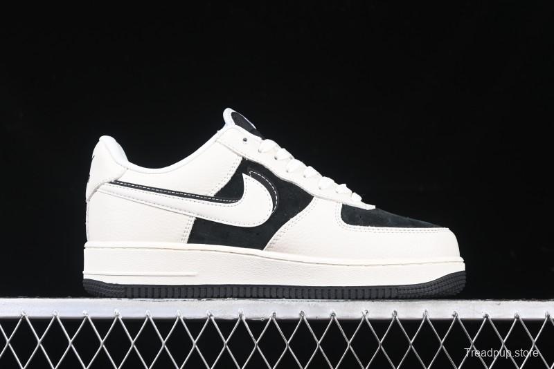 Nike Air Force 1 '07 Low Supreme Collaboration - Beige Black Double Swoosh Casual Sneakers - DF0188-019