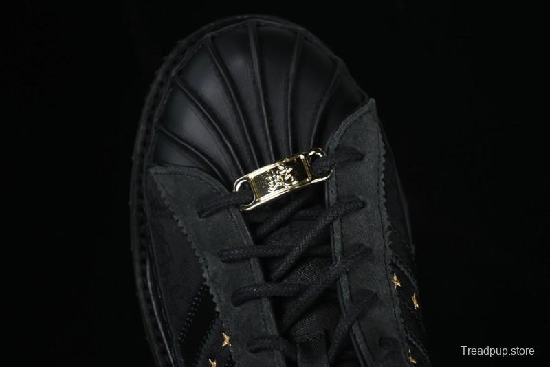 Adidas Superstar JR5114 Clot Collaboration Shell Toe Skate Shoes with Perforated Leather Upper - JR5114