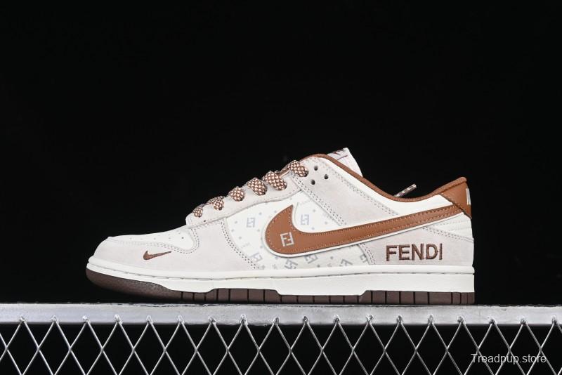 Nike SB Dunk Low Fendi Collaboration Anniversary High-End Custom Low-Top Casual Skate Shoes - DJ2024-057
