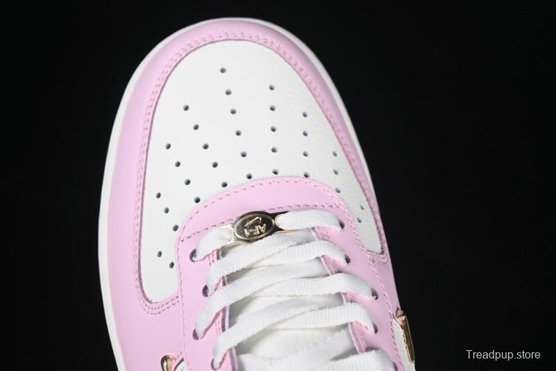 Nike Air Force 1 '07 Low White Pink Swoosh Casual Sneakers - IB2574-600