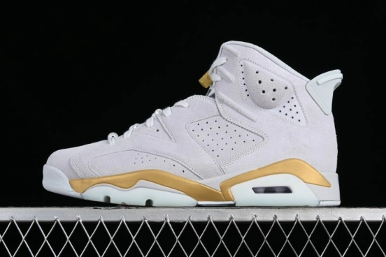 Nike Air Jordan 6 Retro Paris Olympics Sneakers with Metallic Gold Accents - DQ4914-074