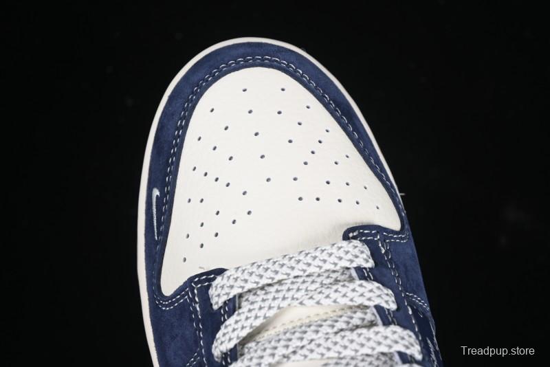 Nike SB Dunk Low Stussy Collaboration Suede Blue Anniversary Custom Low-Top Casual Sneakers - XS1086-009