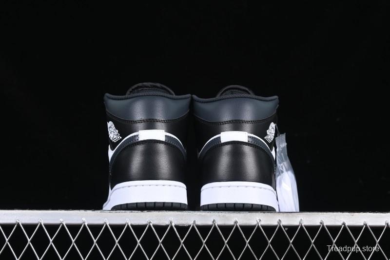 Nike Air Jordan 1 Mid AJ1 Basketball Shoes in Black White Gray - DQ8426-010