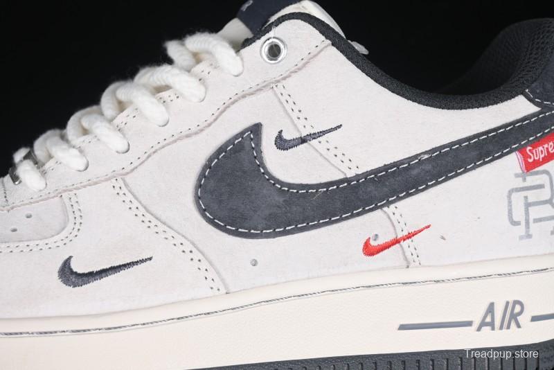 Nike Air Force 1 '07 Low Champion Collaboration Dual-Tone Grey Swoosh Triple Mini Swoosh Low-Top Casual Sneakers - SJ6698-022