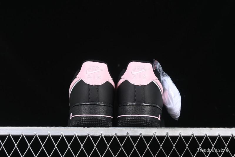 Nike Air Force 1 '07 Low Casual Sneakers with Black & Pink Double Swoosh - CW2288-028