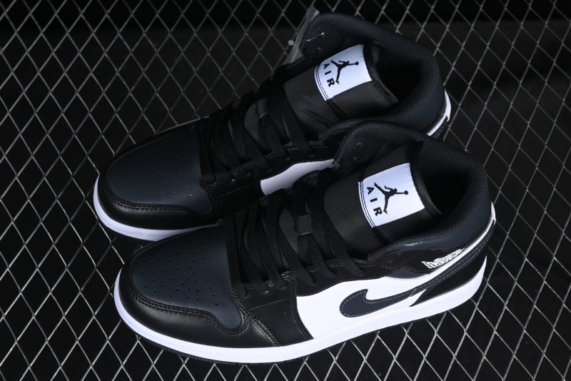 Nike Air Jordan 1 Mid AJ1 Basketball Shoes in Black White Gray - DQ8426-010