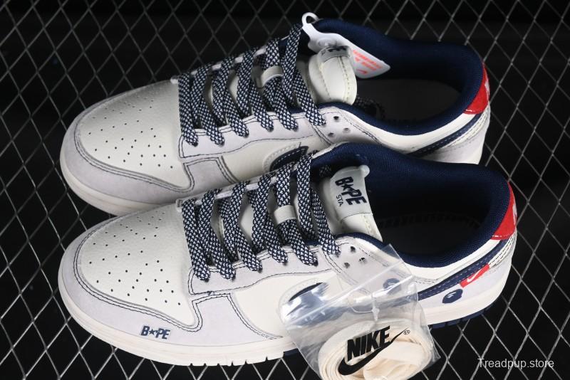 Nike Dunk Low x BAPE “Navy White” Limited Edition Sneakers