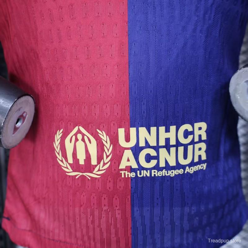 Player Version 25/26 FC Barcelona Home  with Pink "T.S. 1989" Jersey