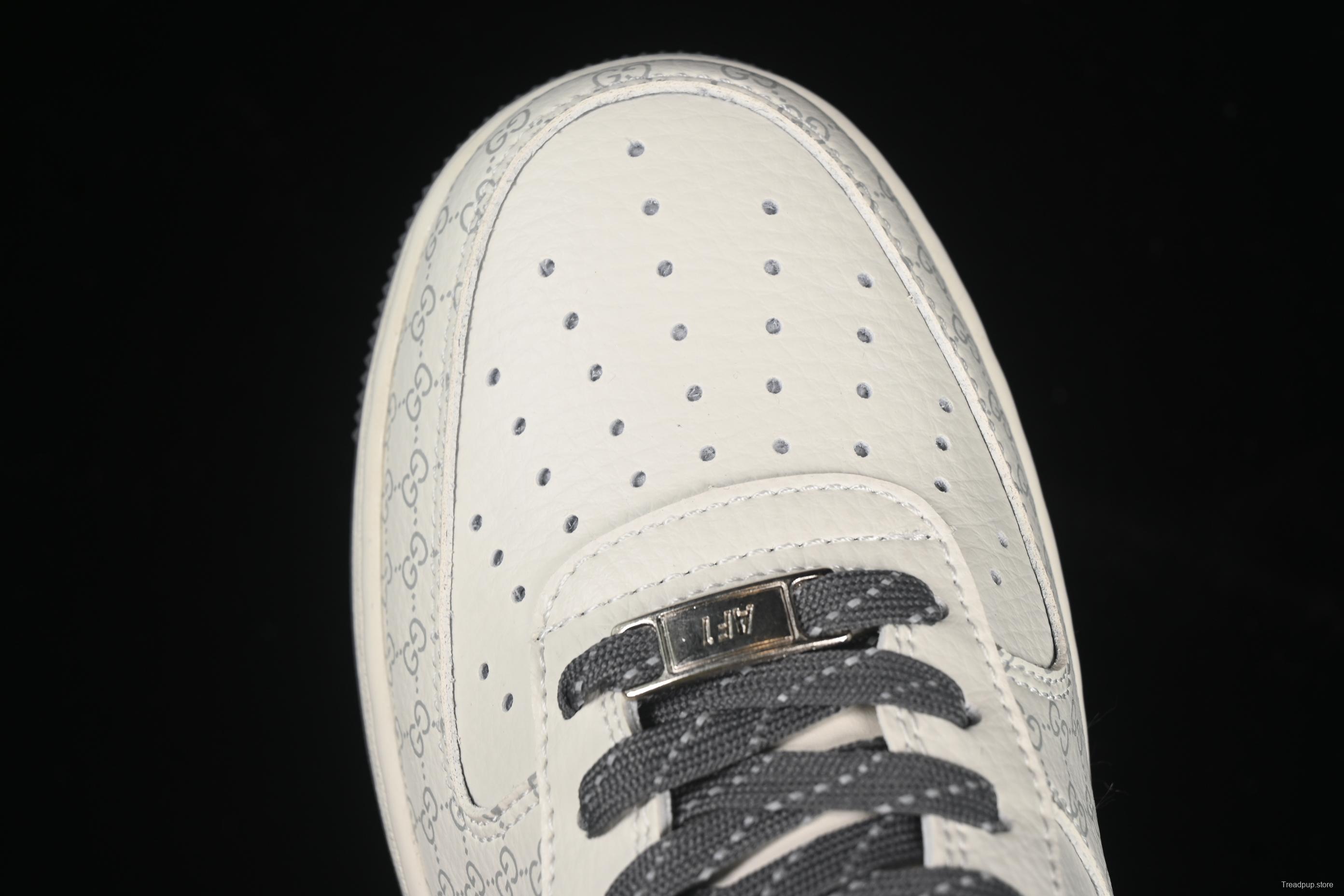 Nike Air Force 1 '07 Low Gucci Collaboration Classic Grey Pattern Casual Sneakers - CS5288-003