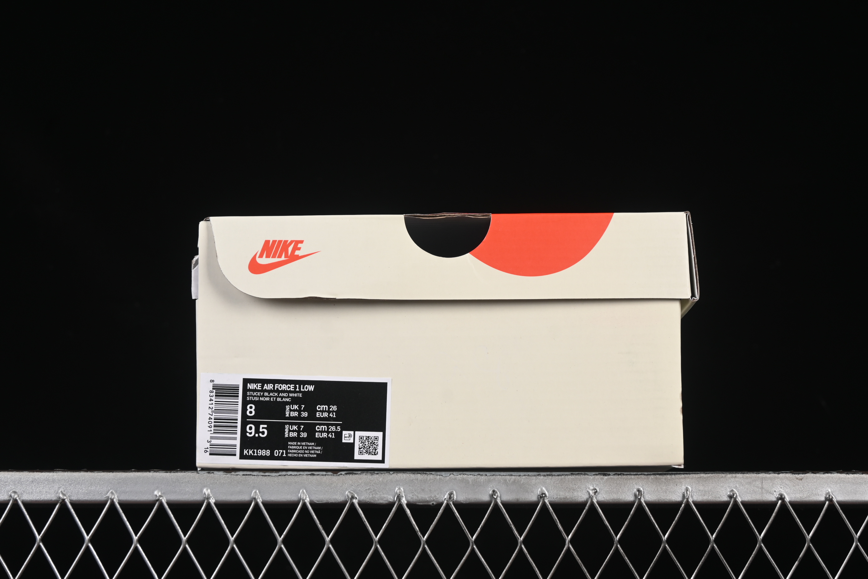 Nike Air Force 1 '07 Low Stussy Collaboration Checkerboard Black White Low-Top Casual Sneakers - KK1988-071