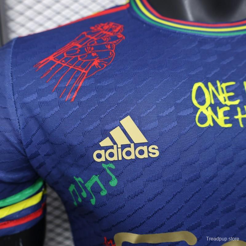 Player Version 25/26 JAjax Jersey with Bob Marley Tribute Design and Inspirational Quotes