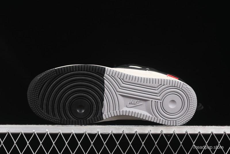 Nike Air Force 1 '07 Low Supreme Collaboration Dual-Tone Grey Black Drawstring Casual Sneakers - DM6868-069