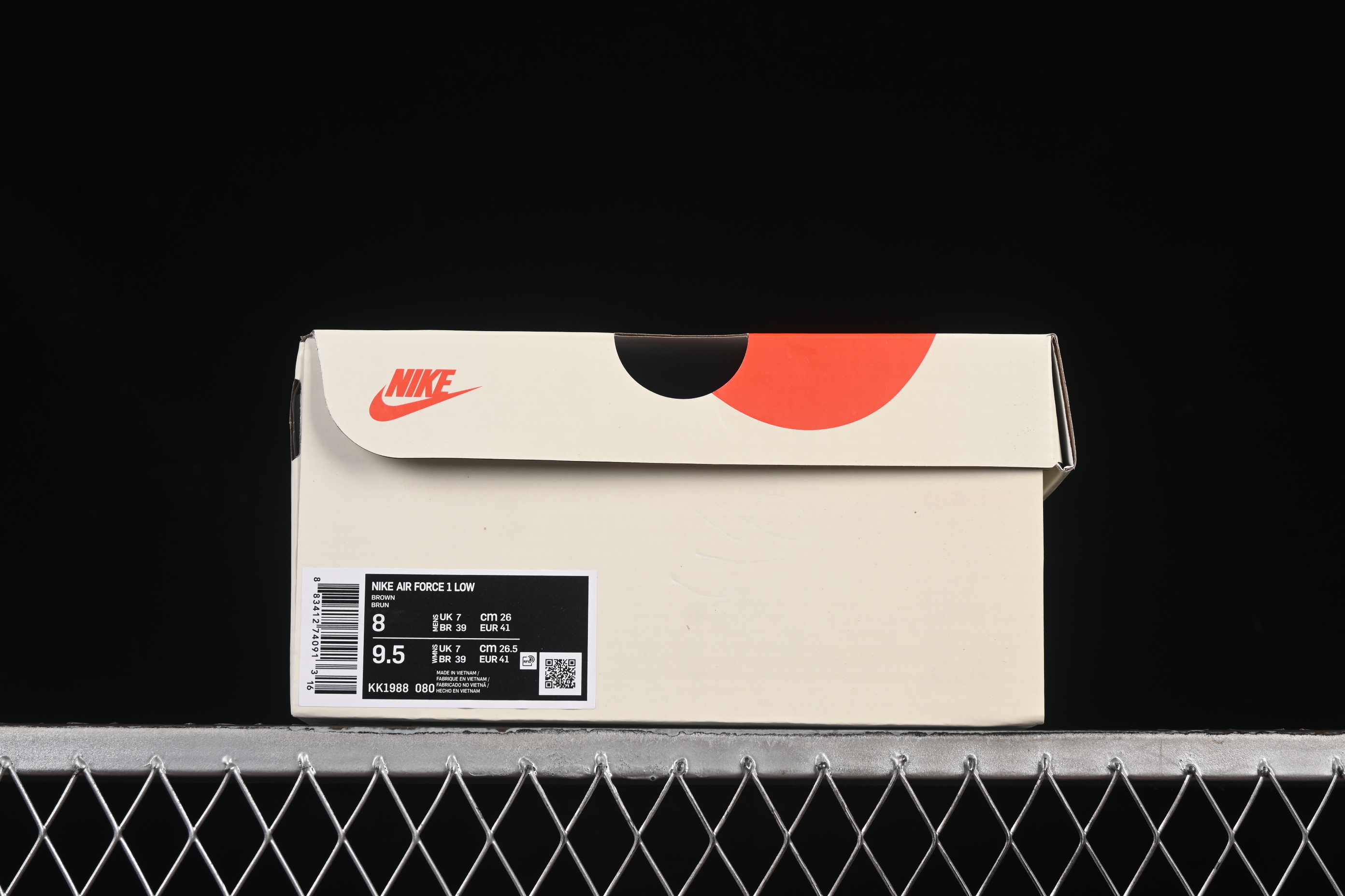 Nike Air Force 1 '07 Low Collaboration Dark Brown Swoosh Casual Sneakers - KK1988-080