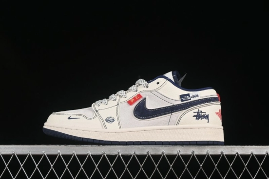 Nike Air Jordan 1 Low AJ1 Year of the Snake Limited Edition Blue Hook Woven Custom High-End Retro Basketball Shoes - YX5066-316