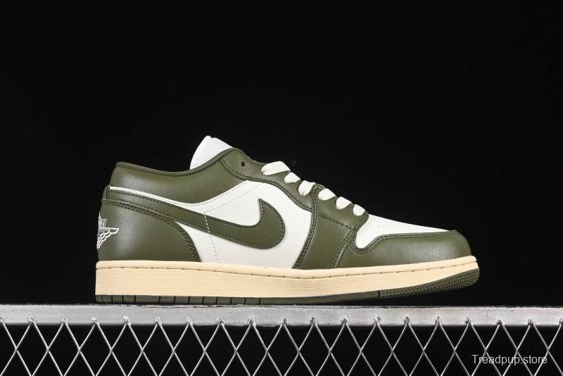 Nike Air Jordan 1 Low AJ1 Military Green White Casual Lifestyle Sneakers - DC0774-122