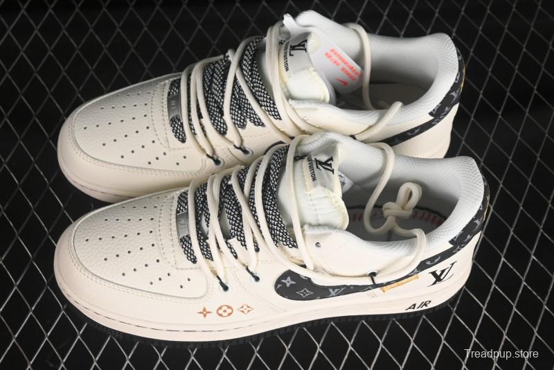 Nike Air Force 1 '07 Low LV Collaboration Blue Swoosh Drawstring Casual Sneakers - DM6868-061