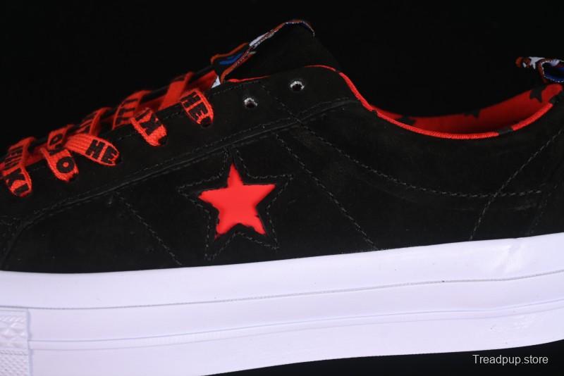 Converse One Star Low Top Casual Sneakers with Hello Kitty Collaboration - Pink Star and Embroidered Bow Design - 163904C