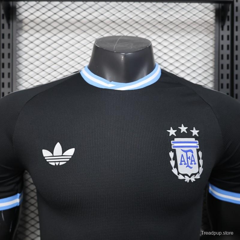Player Version 2025 Argentina Black with Sky Blue Trim Jersey
