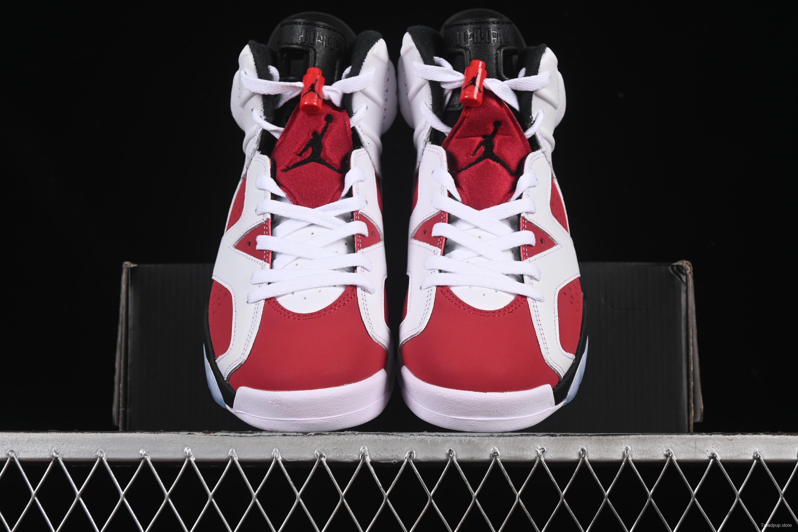 Nike Air Jordan 6 Retro High Basketball Shoes in Carmine White Red - CT8529-106