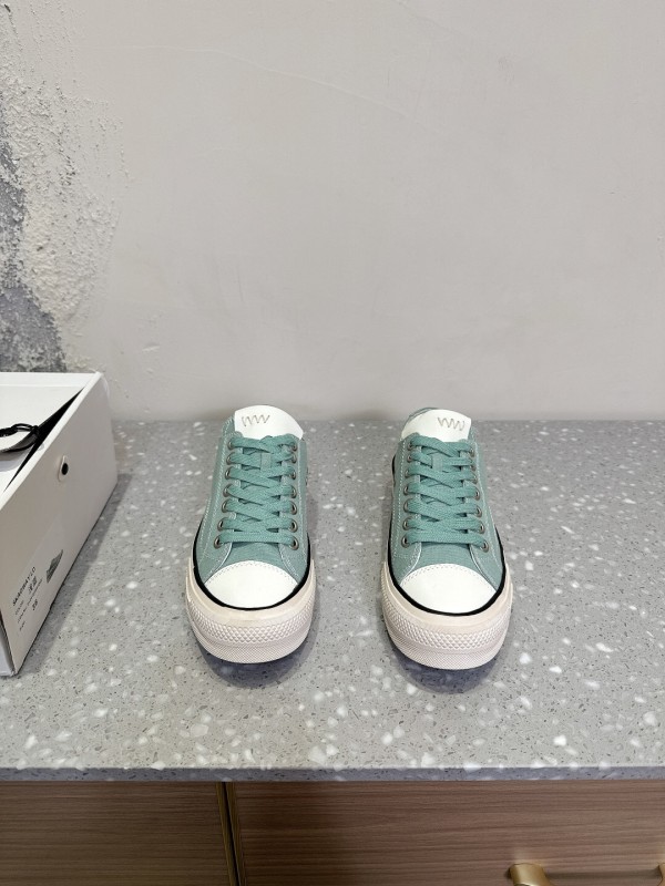 2025 Women VISVIM Green Canvas Sneakers